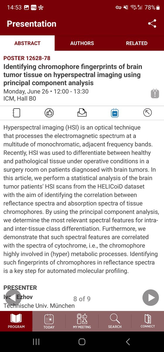 IliasTachtsidis's tweet photo. Monday 26th of June #ECBO23 @SPIEtweets Poster Session @Dr_FLange @HyperProbe_eu Hyperspectral Imaging Diffuse Optics https://t.co/Tx3q2UBFPK