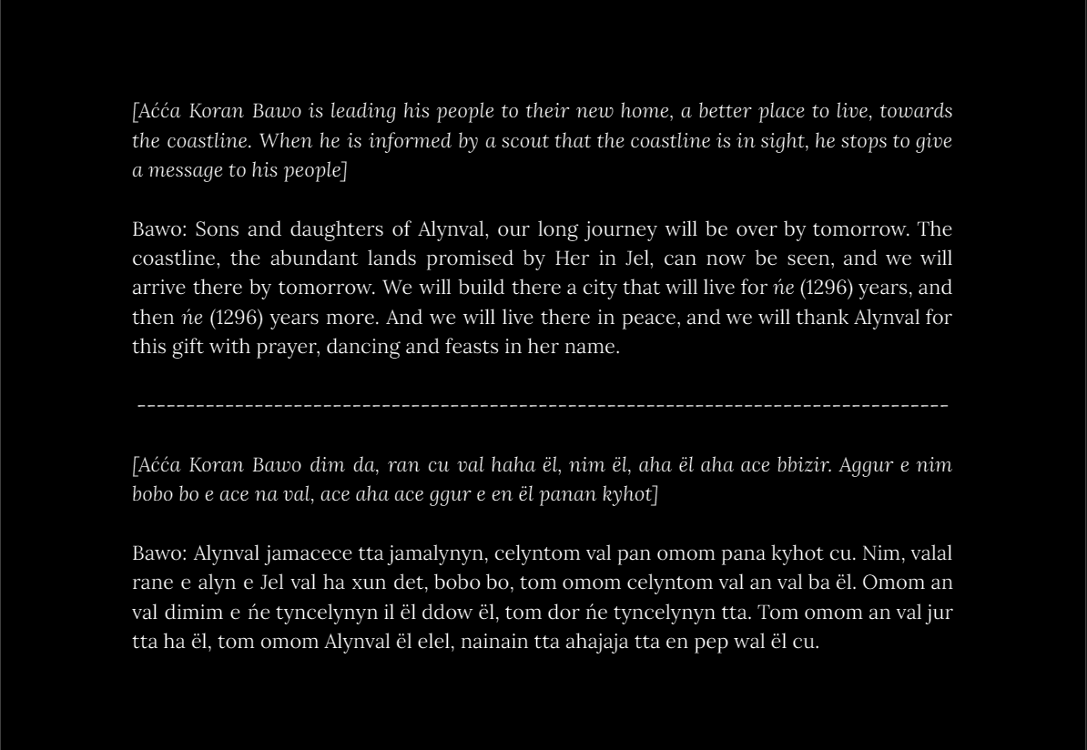 enarconlangs's tweet photo. Աձձա Կօռան Բաոօ Դիմալընվալ (Chieftain Bawo I of Dimalynval) once said:

#conlang #conworld https://t.co/hKwA3sZ95B