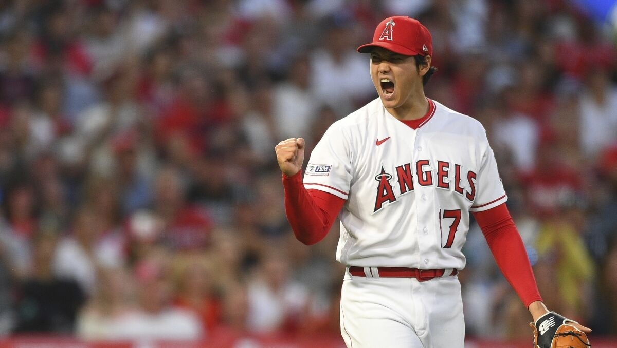 As the halfway point of the 2023 #MLB season is near #Angels Shohei Ohtani leads the majors in more than 15 total categories combining pitching & hitting. Watching a unicorn perform at higher & higher levels is a treat!  #MLBrecords. #shohei