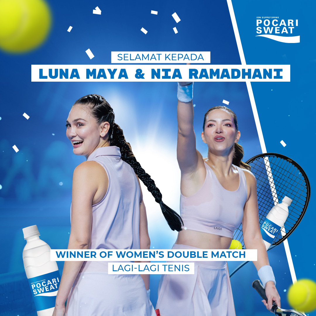 pocariID's tweet photo. Selamat buat Luna & Nia, pemenang kategori Women’s Double Match di Lagi-Lagi Tenis! 🎉
Lewat kemenangan di kategori ini, semoga semakin banyak pemain tenis wanita yang terinspirasi untuk tunjukkan skill dan capai goals di olahraga ini, ya. 💙
#GoSweatGoION https://t.co/Wlw1oG1iYt