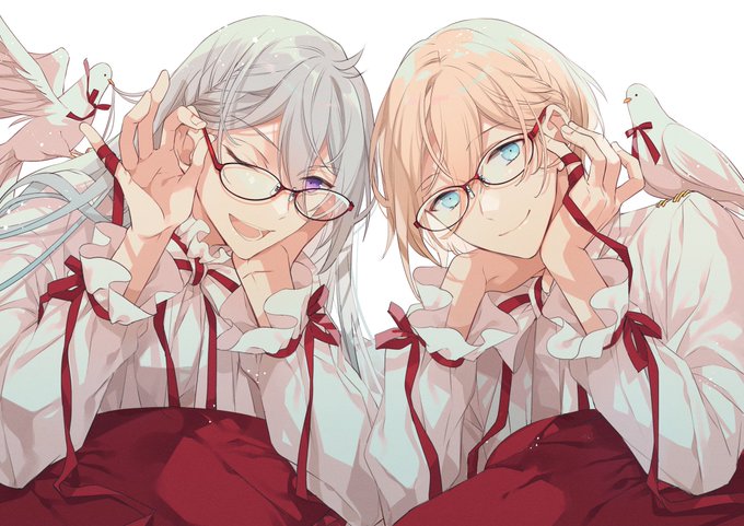 「三つ編み 赤眼鏡」のTwitter画像/イラスト(人気順)