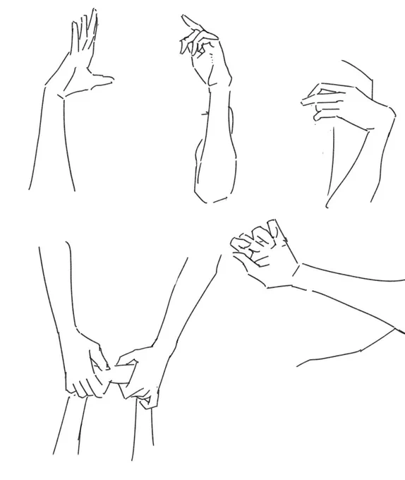 単純な形から手を描いてバランスをとる練習 