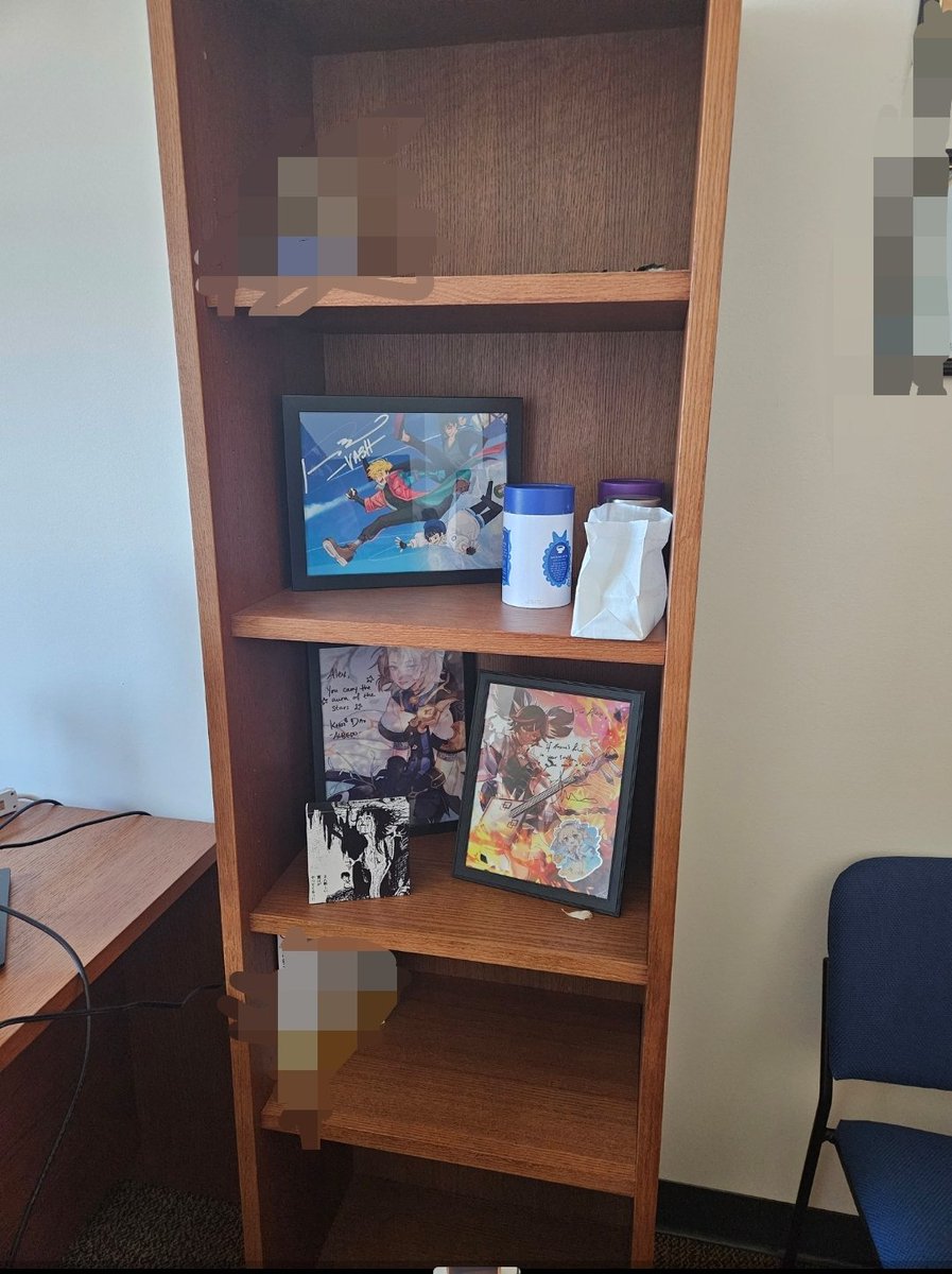 THEalbedosimp's tweet photo. @bbbbeowulf @akatohao Here's the whole board with sensitive stuff redacted. And also my three signed prints https://t.co/XYuwrlVZ2i