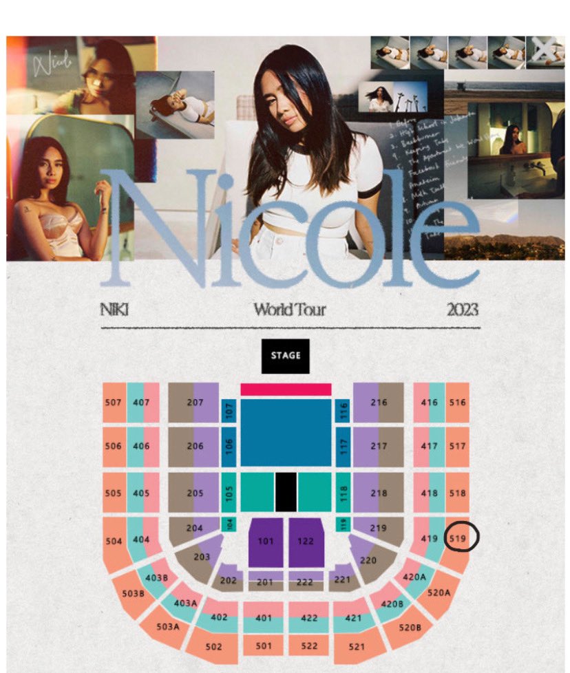Hi again! Helping a friend!

WTS LFB ~ NIKI PH CONCERT MOA ARENA

“The Nicole World Tour 2023”
(Sept 13, 2023)

2 Adjacent seats - General Admission ~ 519 D12 & D13

*have physical ticket
*payment upon meetup
* meetup sm manila (Wed June 28)
5,000php each will only sell by pair