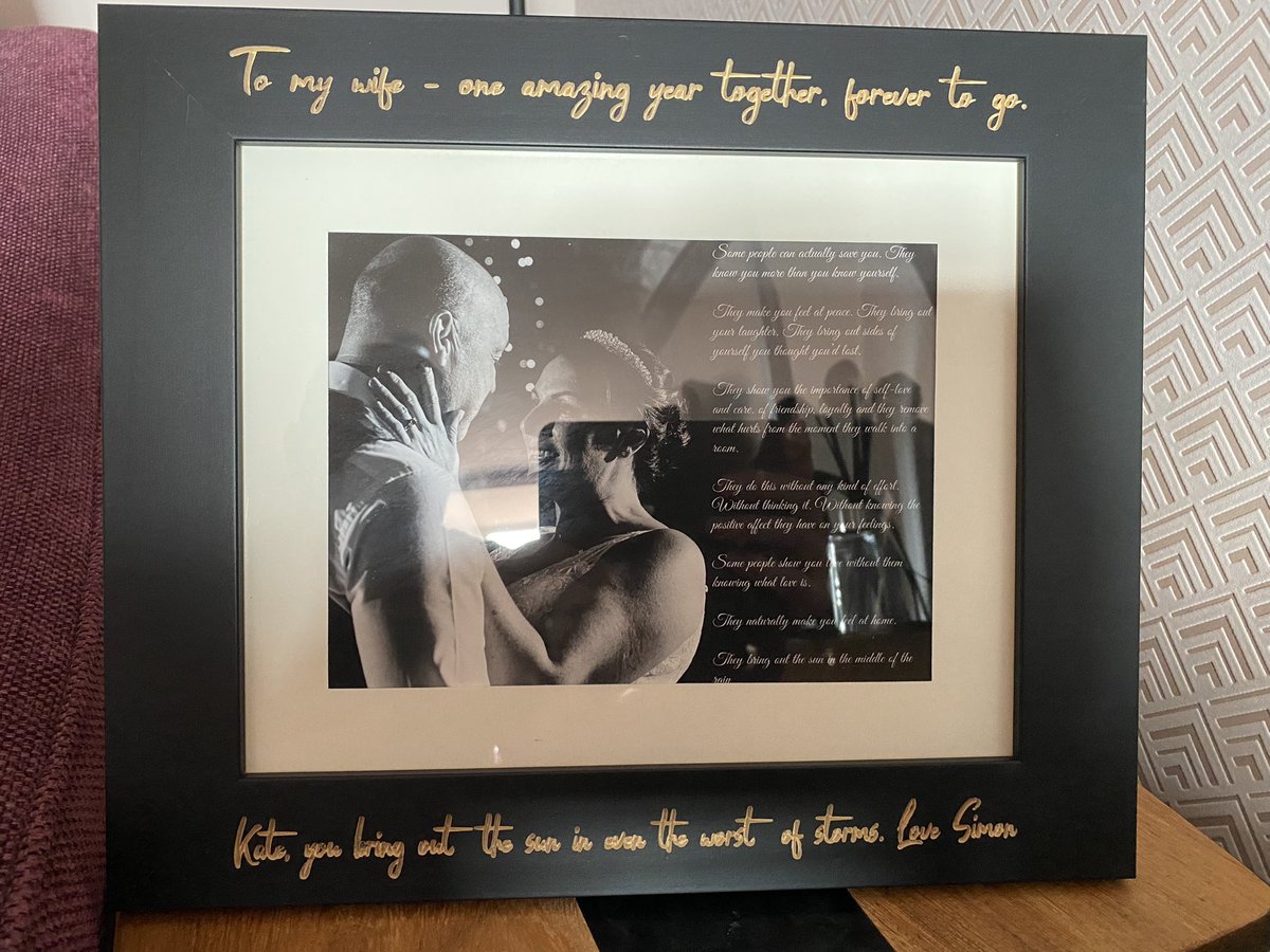 Being creative has its benefits 😁. Massive brownie points for my wife’s 1st anniversary gift, a self designed image (printed on paper of course) and a personalised carved frame. 
#MHHSBD