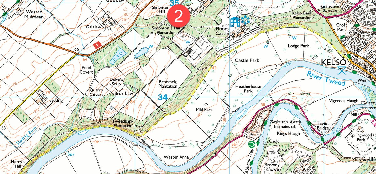 Guidance needed - route planning in Scotland! How 'open' is open access? If there are tracks shown on the OS map beside the Tweed (yellow highlight), how likely is it that I will be able to walk it? Admittedly I would expect issues through Floors, but how about the rest? RT pls?