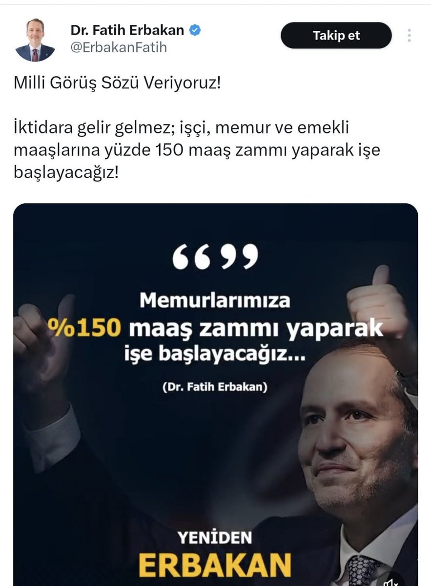 Sn @ErbakanFatih seçimden önce verdiğiniz sözü hatırlıyor musunuz ? 
 #DevletinMemuruYoksul