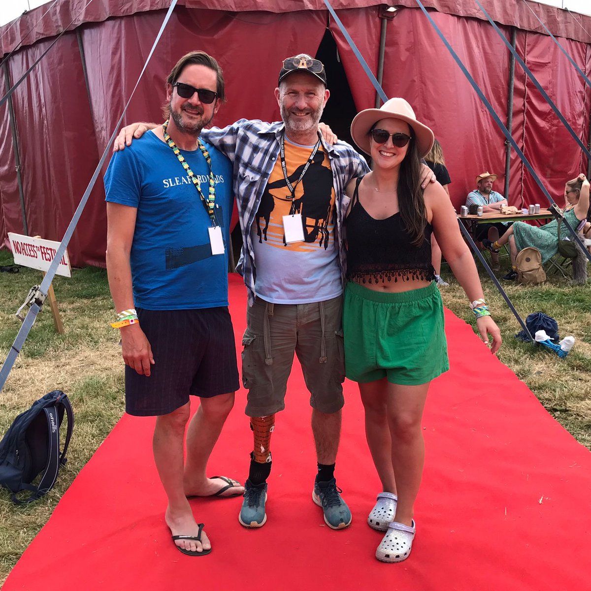 On the @glastocabaret show today, @JadeWorsley and Guy chat to Comedians @MaisieAdam and @adamhillscomedy 🎭 Tune in from 3-5pm! #Glastonbury