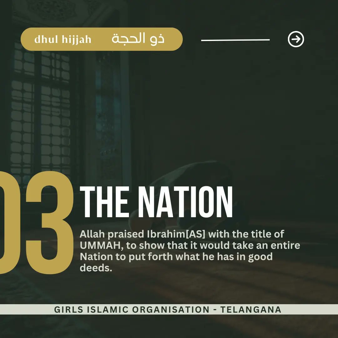 GIOTelangana's tweet photo. As we enter the blessed month of Dhul Hijjah, let's understand the life and character of Prophet Ibrahim (PBUH), one of the prominent prophets, Khaleelullah.
#DhulHijjah #IbrahimAS https://t.co/JnFimMBs4V