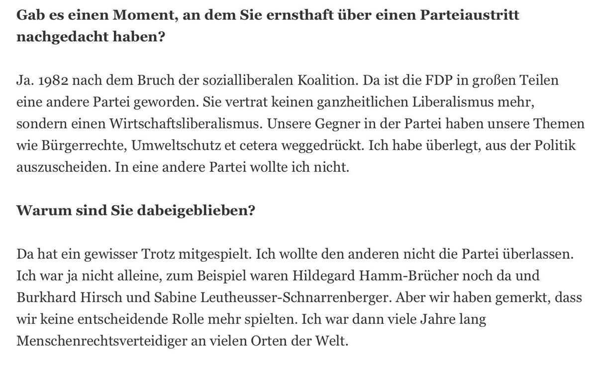 anncathrin87's tweet photo. „Ich bin ein Flüchtlingskind, ein Kriegswaise. Ich habe den Krieg in den Knochen. Aber wenn ich auf die vergangenen Jahrzehnte zurückblicke, habe ich noch nie eine solche Ballung von Veränderungen und Krisen erlebt wie jetzt,…“ Gerhart Baum in der @faznet
https://t.co/vE96f2Yfxe https://t.co/j27zm7jubU