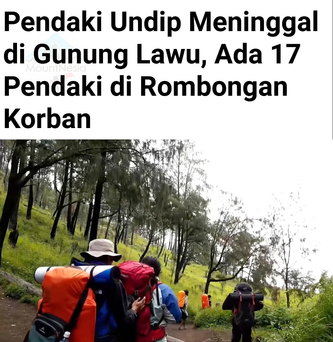 Mahasiswi Undip, Anindita Syafa N.K, 20, meninggal dunia saat berada di Gunung lawu via Candi Cetho, Minggu (25/6/2023).

Dari informasinya  ada 17 orang pendaki dalam satu rombongan.