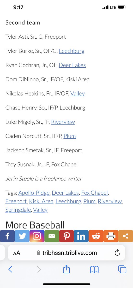 Congrats the guys Selected by <a href="/VNDNews/">ValleyNewsDispatch</a> as First or Second Teams of the Valley. <a href="/_zachclark_11/">zach clark</a> <a href="/MichaelHanz5/">Michael Hanz</a> <a href="/AstiTyler/">Tyler Asti</a> <a href="/jacksmetak13/">Jack Smetak</a>