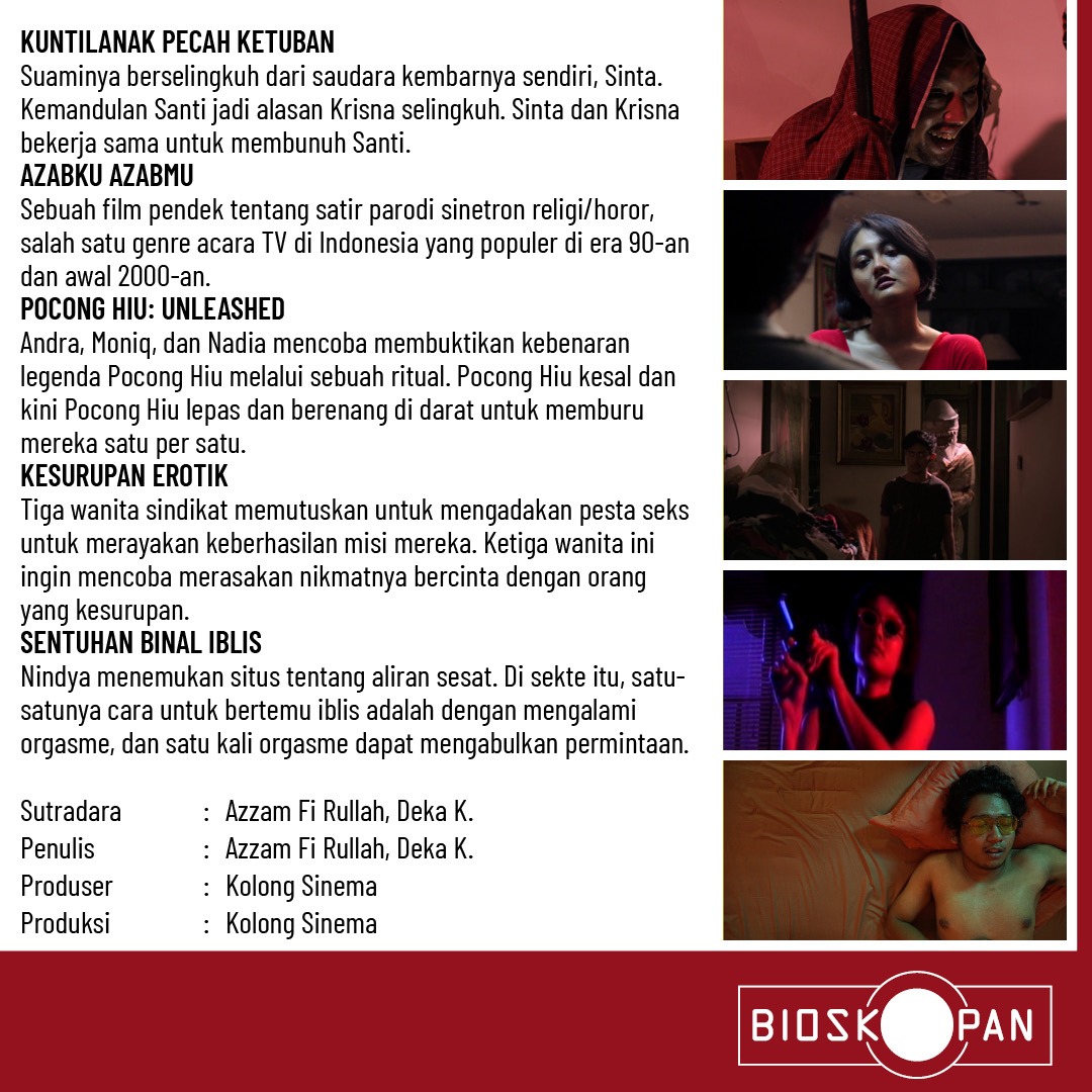 Halo teman-teman Denpasar! 
Film-film horor kelas B si kami akan tayang di <a href="/bioskopan/">Bioskopan</a> <a href="/MashDenpasar/">Mash Denpasar</a> tanggal 30 nanti! 
Buat yang pengen berdar-ahhh bareng-bareng yuk sickat!!!!!