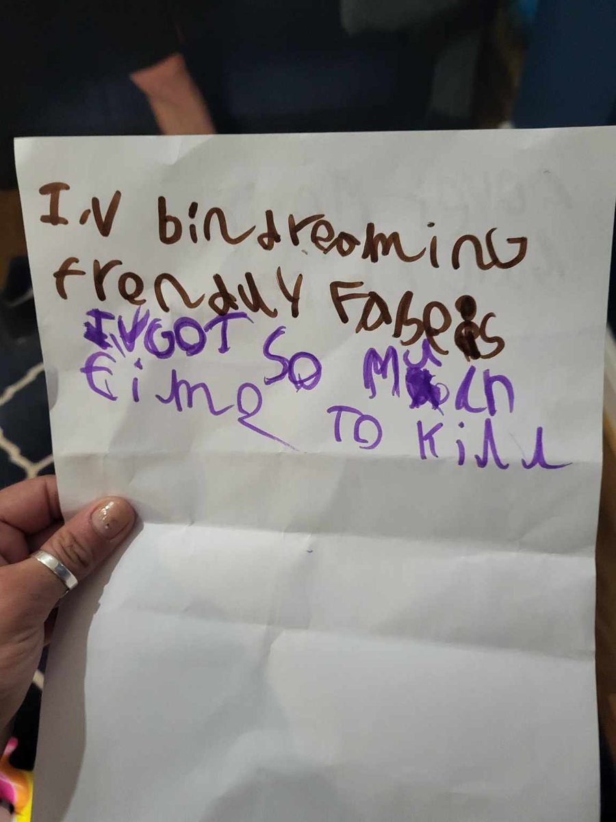 Leino1985's tweet photo. @Pink after seeing videos from her mum watching your daughter sing, my little Sophie has gotten all brave and started writing the lyrics down and singing along. Usually too shy to sing out loud, so it's amazing see her get all inspired 🥰 https://t.co/mErGRkwDgU