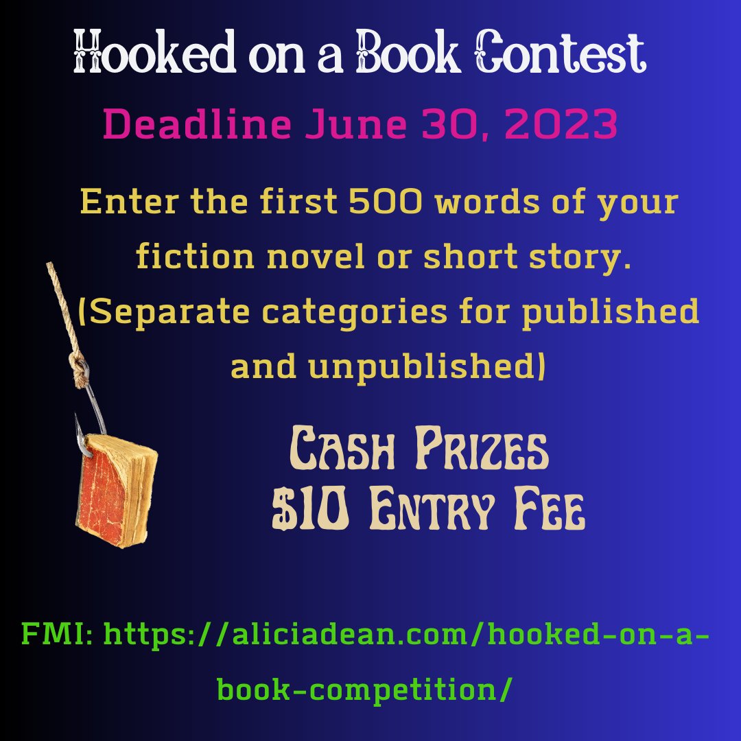 Author_PromoPal's tweet photo. #WritingCommunity (DEADLINE 6/30!)
Does your opening draw readers in? Did you hook them with a handful of words?
Enter the 1st 500 words: #Fiction Novel or Short
Separate Pub & Unpub Categories
Entry Fee $10 - Cash Prizes!
https://t.co/wvaupNHiIg
#FictionWritingContest #AmWriting https://t.co/1YXRsSOq10