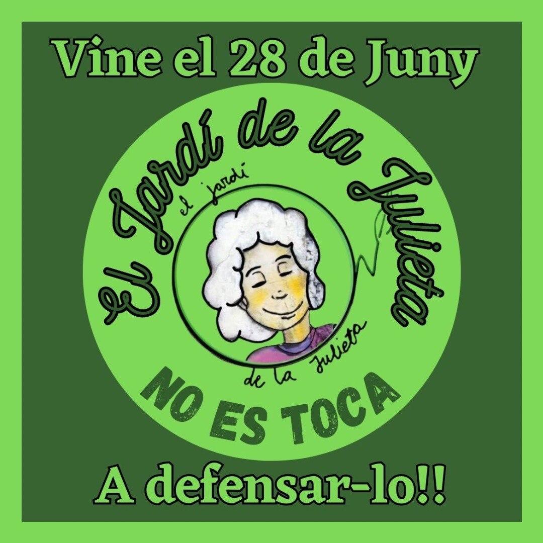 jardi_julieta's tweet photo. Moltes gràcies a totis les que esteu mostrant el vostre suport al Jardí de la Julieta!!  

Juntis lluitem contra els especuladors i la gentrificació a Sant Andreu!!  

Us esperem aquest dimecres 28 de juny a les 7h!!!!  El Jardí de la Julieta NO ES TOCA!! https://t.co/3YxW6HsNUv