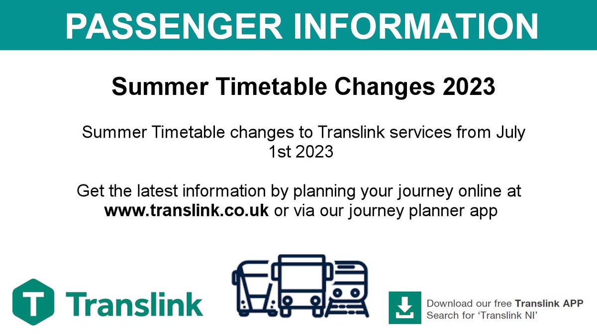 Translink Metro on Twitter " Timetable changes to Translink services from July 1st 🚌 ℹ️ Plan
