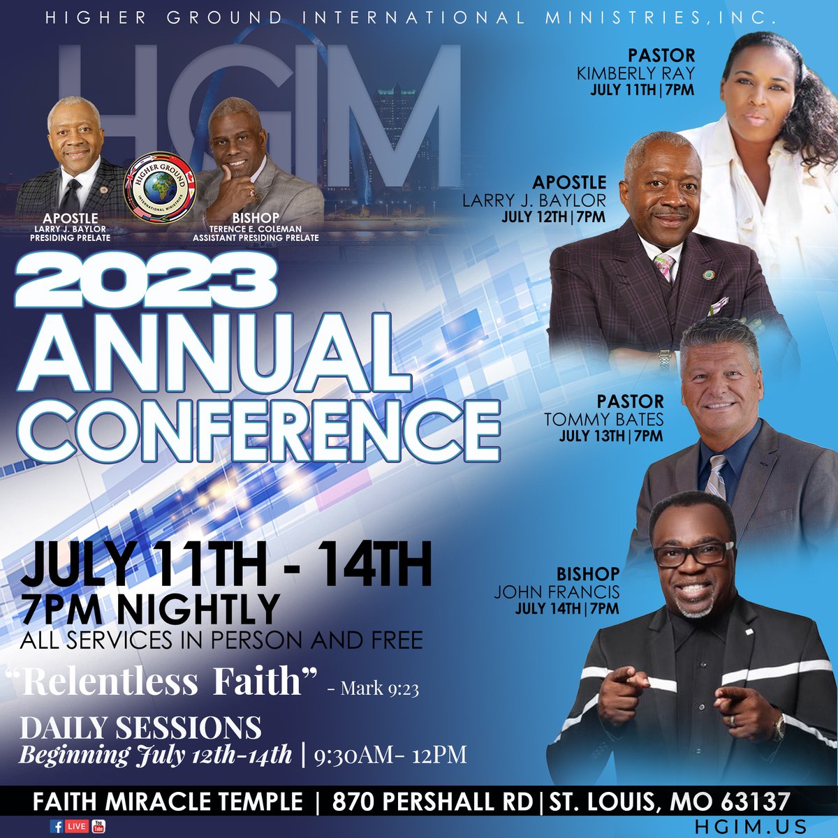 Our very own Bishop Larry Baylor will be our speaker during this year’s HGIM Annual Conference on Tuesday, July 12th at 7pm! #Conference #2023AnnualConference #inpersonSessions #annualconference #church #Jesus #Power #PowerofGod #God #Conference #ChurchConference