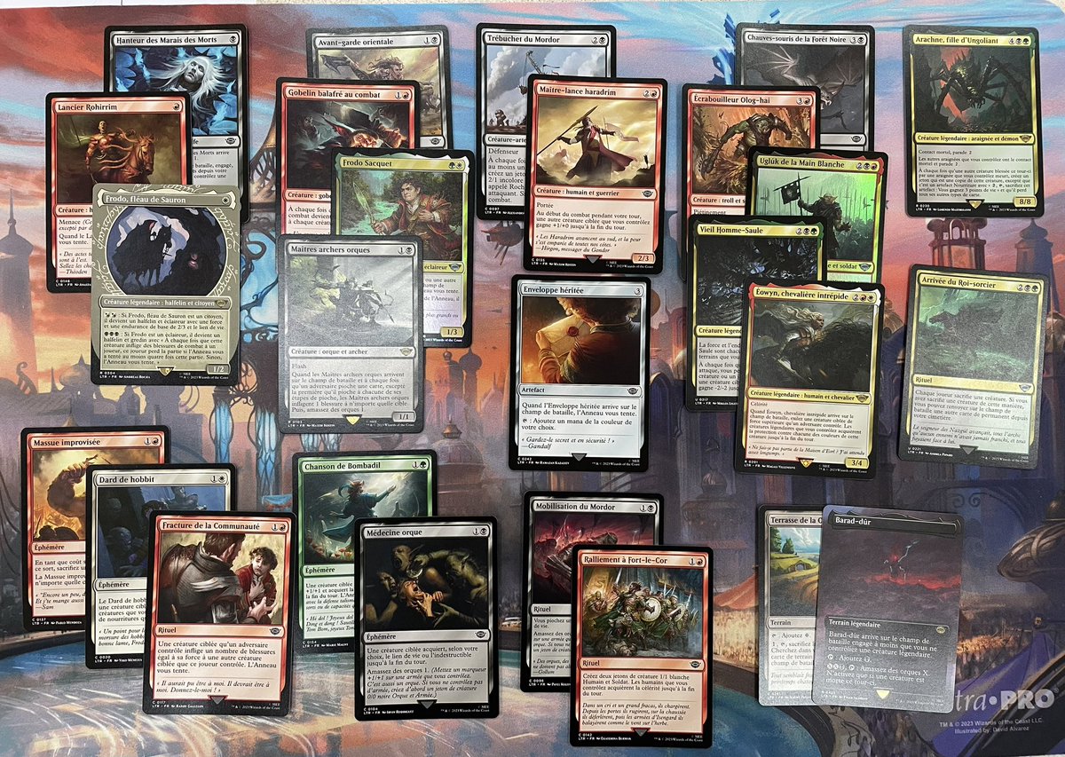 TrevaTcg's tweet photo. Draft #MTGxLOTR du jour, je suis toujours autant tenté par les légendaires multicolores 😅 je perd la finale game 3 contre un simic bof sur une énorme flood 🤬 p1p1 🏹💰
#tcg #commanderfest #Annecy #gathering @Playin_by_MB https://t.co/R3q1Hrr06k