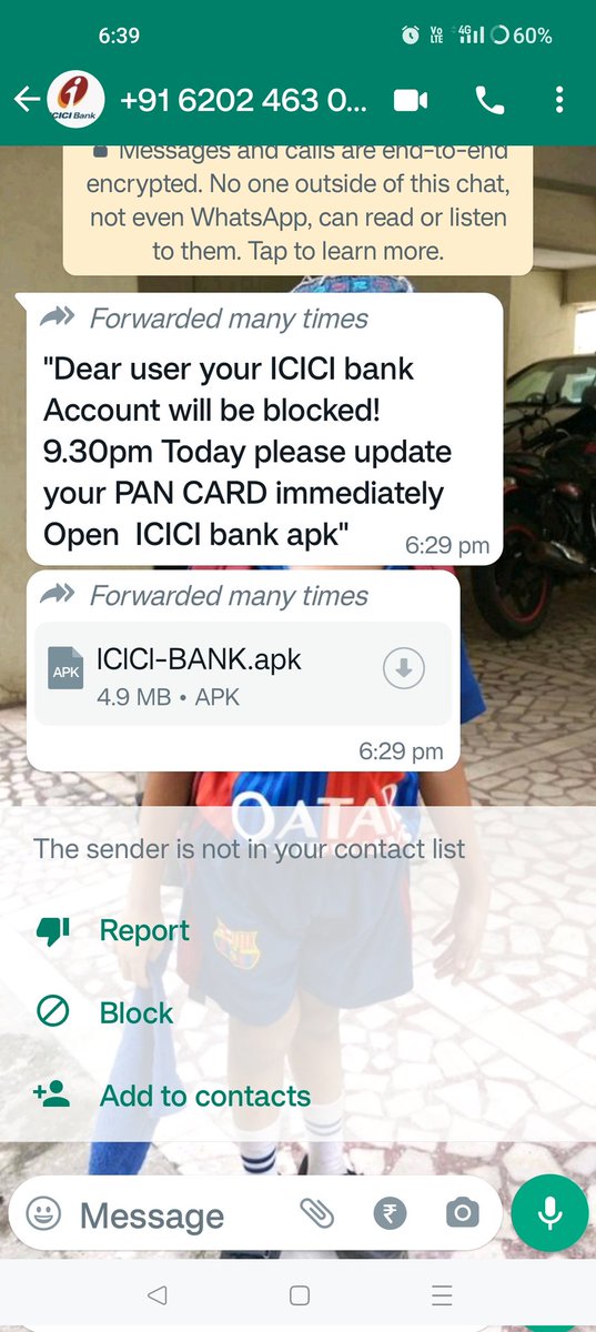 ipurni's tweet photo. @ICICIBank #ScamAlert this number 6202463030 asking  for an update of Pan Card on an apk file. Kindly look into this. #scammers #icici @MumbaiPolice @ThaneCityPolice @Cyberdost https://t.co/YQJpsV5ygN
