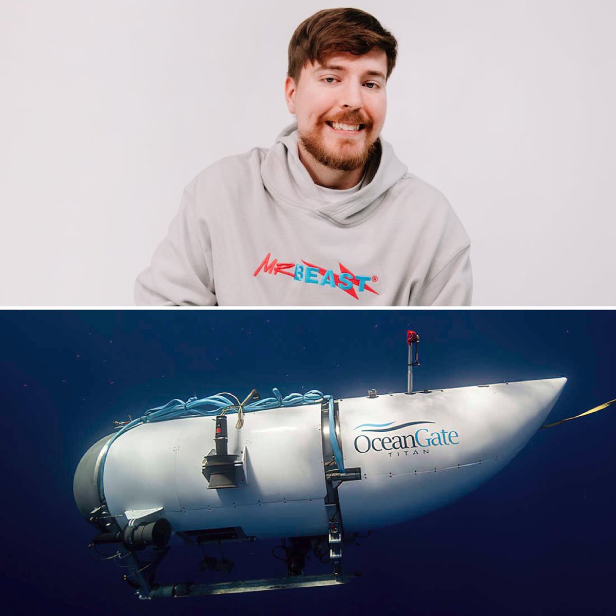 PopCrave's tweet photo. MrBeast reveals he was invited to ride the Titan submersible that imploded:

“Kind of scary that I could have been on it.” https://t.co/fVd0phKFxa