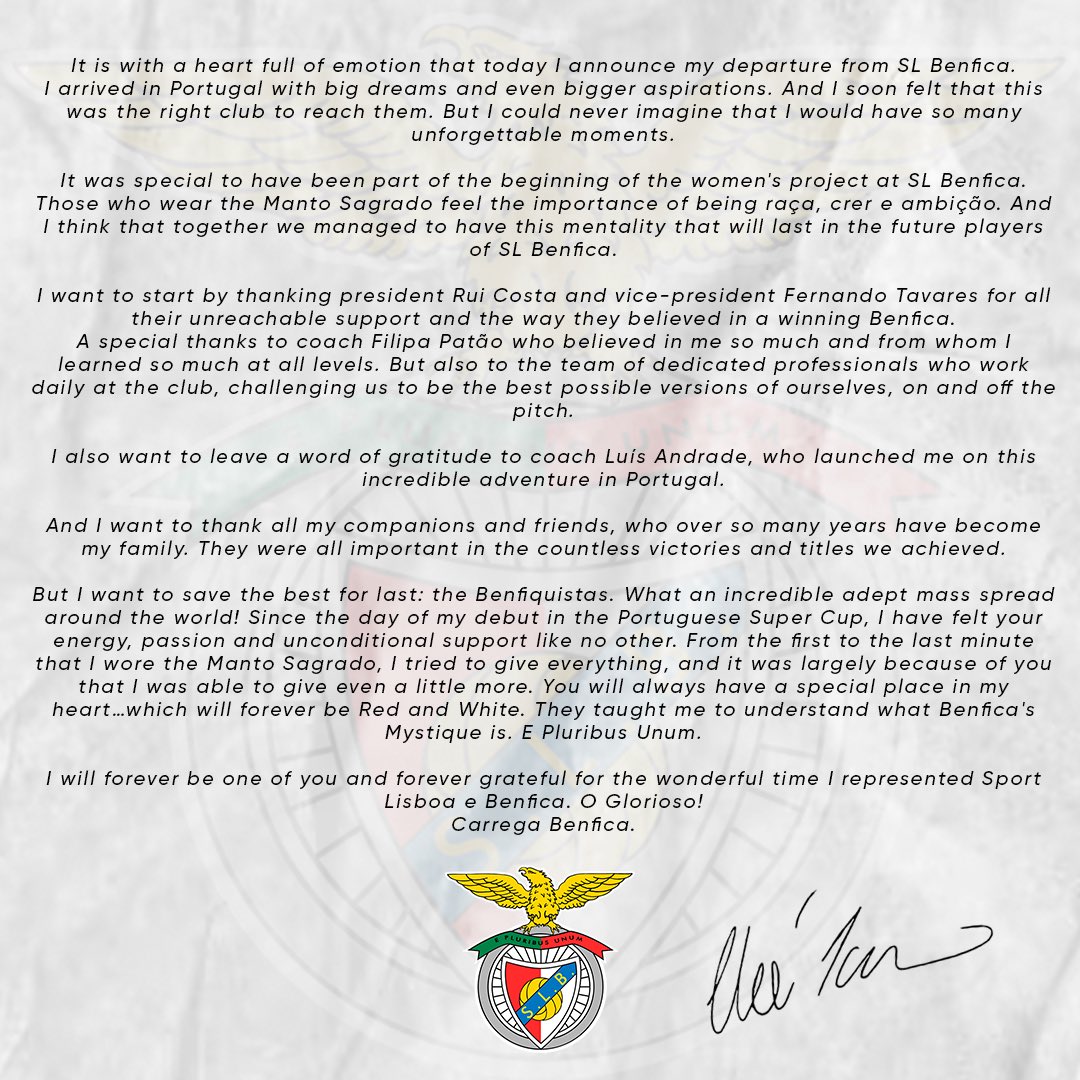 Querido SL Benfica,