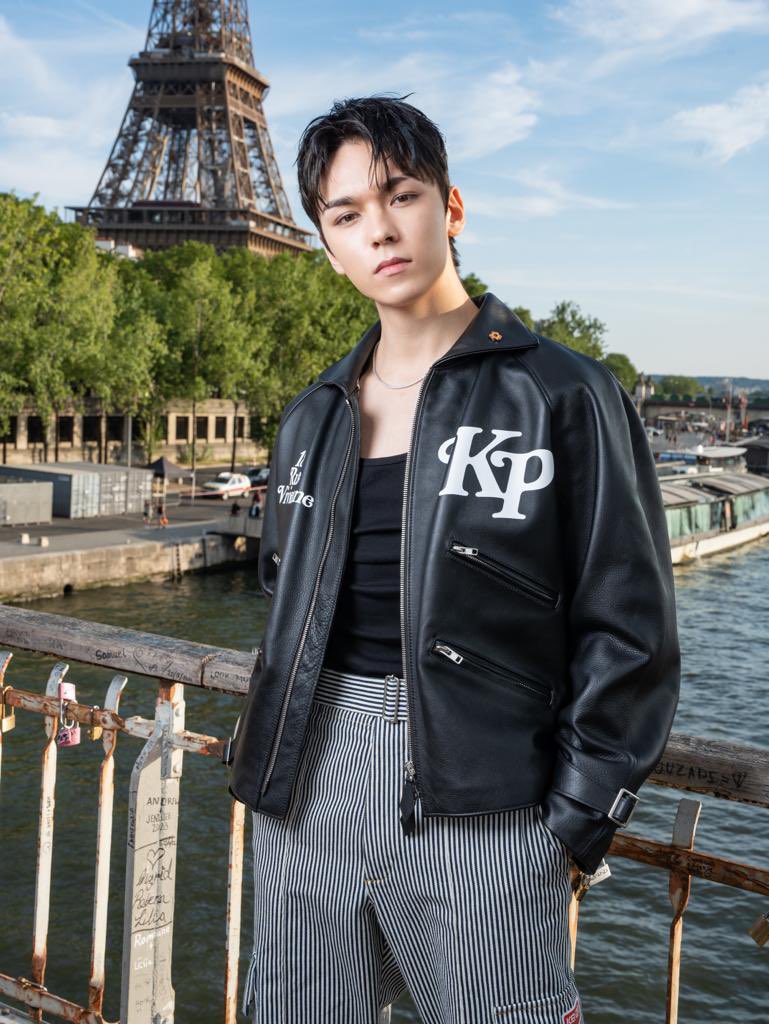KENZO global ambassador, #VERNON at the KENZO SS24 show by