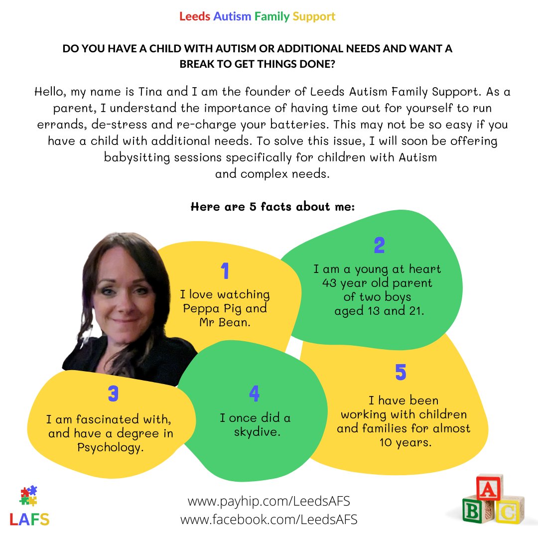 Please contact me for an informal discussion, rates and more information.
#leedsafs #leedsmums #leedsdads #leedsparents #leeds #LS11 #LS12 #LS10 #ls26 #ls27 #beeston #rothwell #morley #childcare #autismfamilies #autisticchildren #leedsautismfamilysupport #babysitting #babysitter