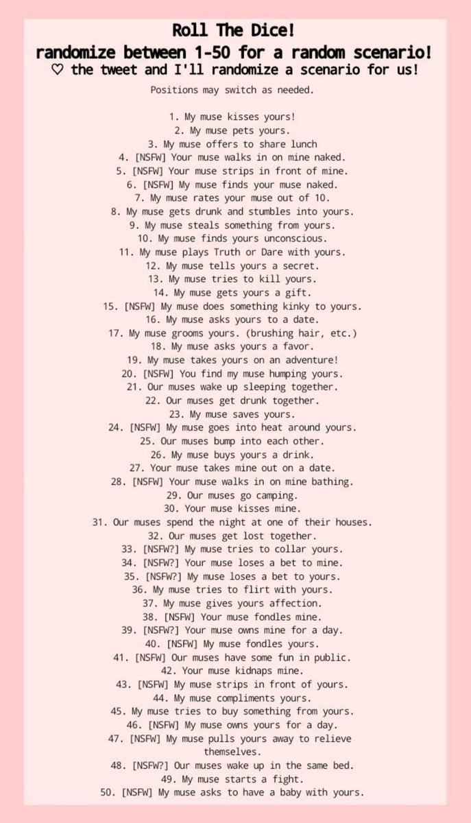 Reply with a number and either Tari or Crimson. Or, instead of a number, you can simply say "Random", and I'll randomly select a number from the list!