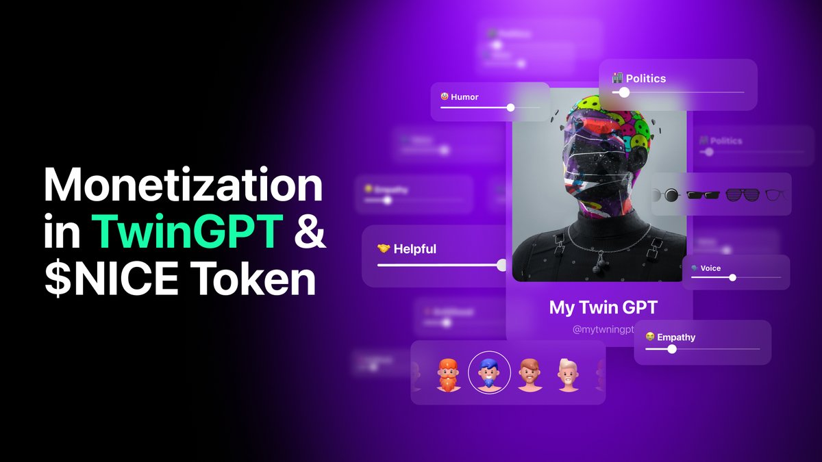 Create &amp; Monetize Your AI Twin with TwinGPT!

Make your personal and customized AI and monetize it🤑

1️⃣AI Twin creation.
2️⃣AI Twin customization.
3️⃣AI Twin personalization.
4️⃣Selling on the Nicegram Marketplace for $NICE.

Learn about NFT possibilities🧐:
t.me/twingpt_chat