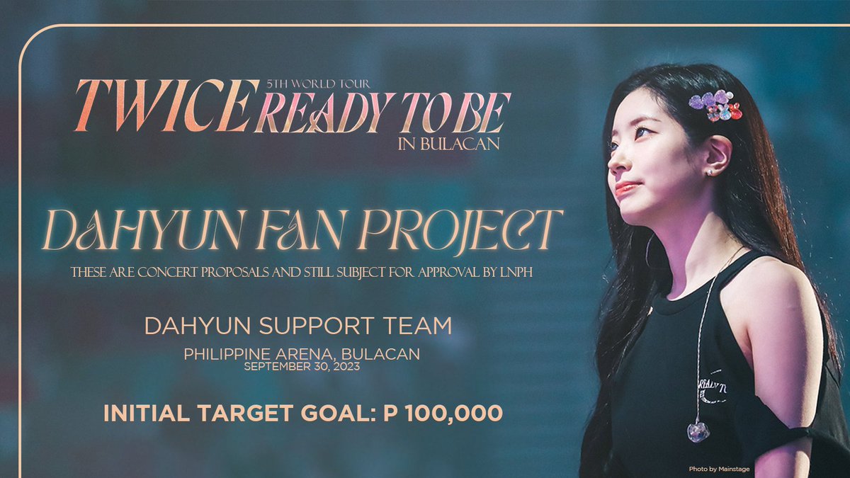 dahyun_support's tweet photo. [Ready To Be in Bulacan]

Hello ONCEs! Here are the projects we planned for Dahyun for their Philippine concert.

These are still subject for approval by LNPH and if the goal fund is achieve. 

트와이스 다현 #트와이스 #다현 #DAHYUN #ダヒョン @JYPETWICE https://t.co/Pu8tcY5zXn