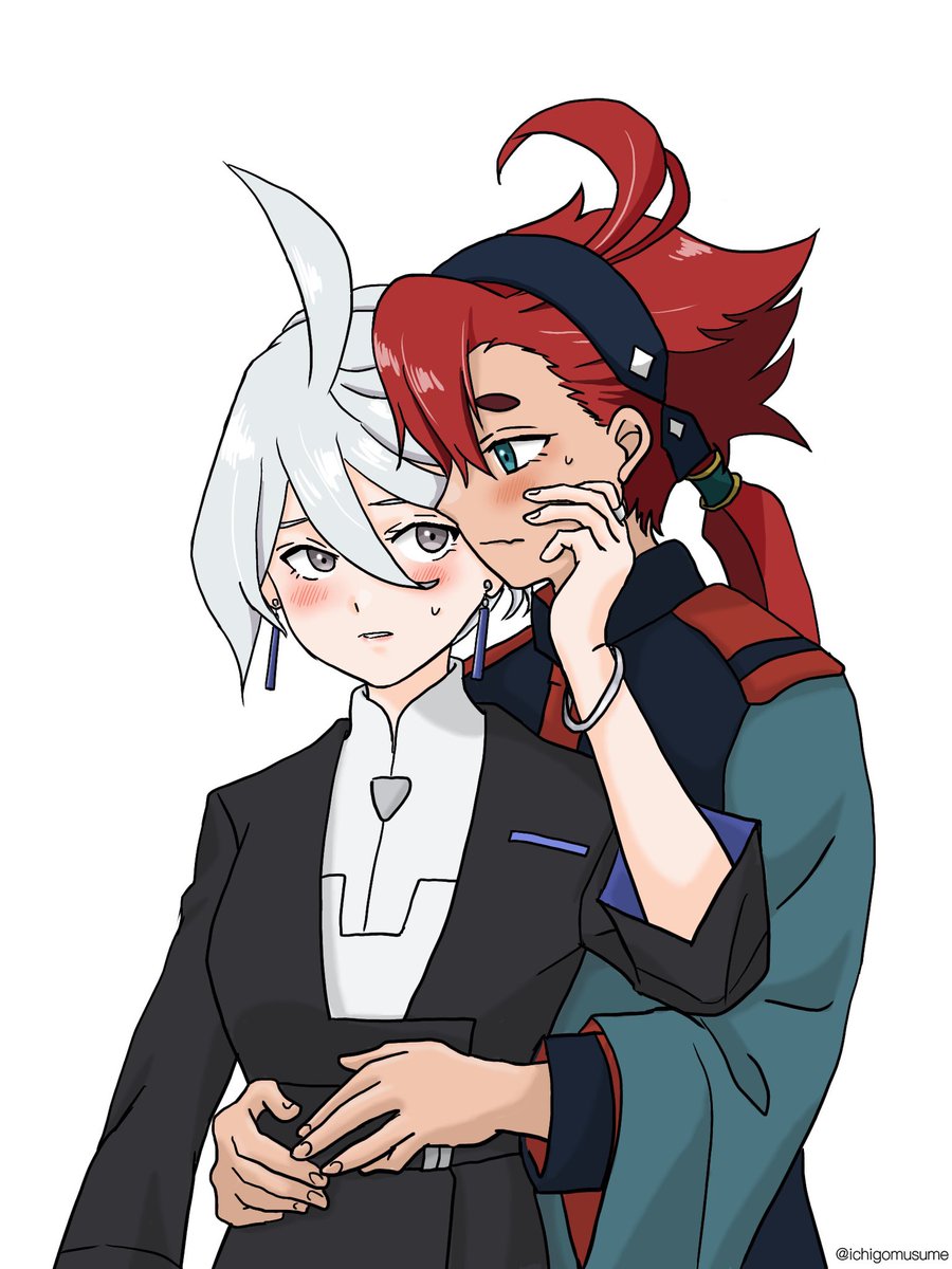 ミオリネ・レンブラン ,スレッタ・マーキュリー 「#百合の日 折角なので過去絵(背景色無しで統一した)だけど百合味あるイラスト選ん」|イチゴムスメのイラスト