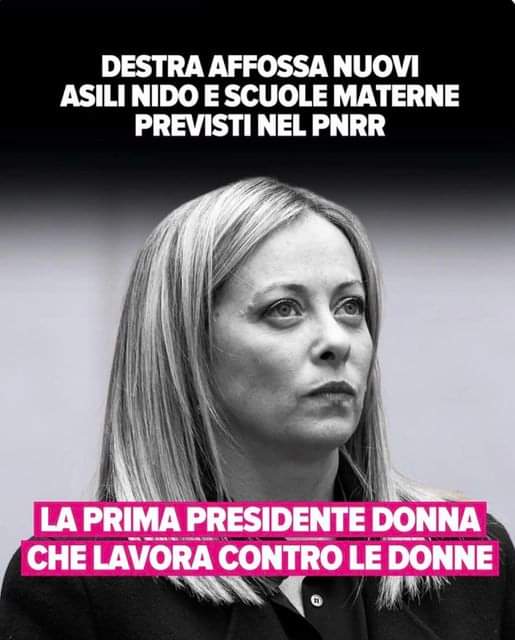 Rita56387666's tweet photo. Il governo ha bocciato il fondo per asili e scuole dell’infanzia.
È successa una cosa grave il 22 giugno, la maggioranza ha votato contro un ordine del giorno per salvare i 4,6 miliardi del Pnrr destinati a nuovi nidi e scuole dell’infanzia. https://t.co/vMRIIwjBFL