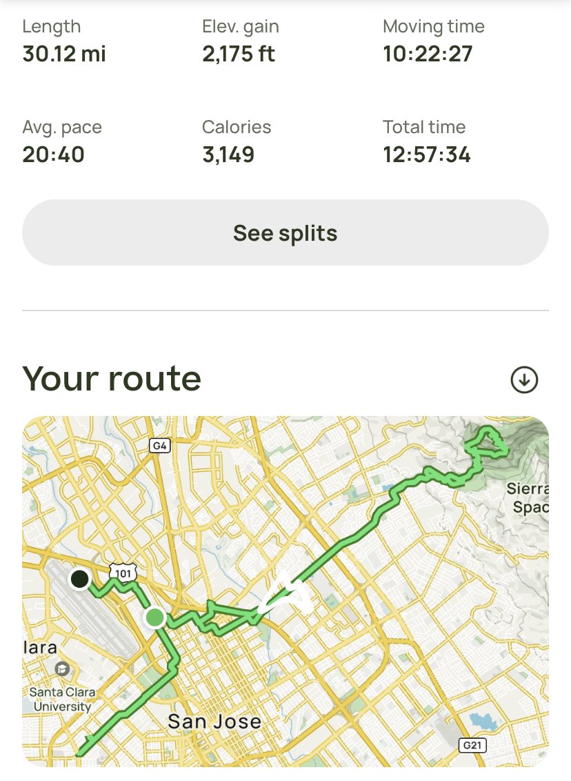MokhtariTahere's tweet photo. That’s a wrap for me #mSBW 2023. Enjoyed challenging my brain/mind the past 2-3 days. To keep the balance, was time to challenge my body as well;) Finished a 30 miles hike-walk in Alum rock park. My achievements:3 @hubermanlab podcasts down,3149calories burnt, 2200ft elev. gain,&amp; https://t.co/nxmY8IQTOu