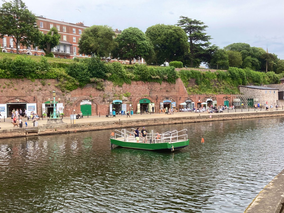 Butt's Ferry, Exeter quay. Ferry services have crossed the river Exe since at least the 1200s. In 1972 the city council (who then ran the ferry) planned to abolish it. George Butt, a local man, successfully fought to save the ferry, hence it its current name #history #Devon #UK