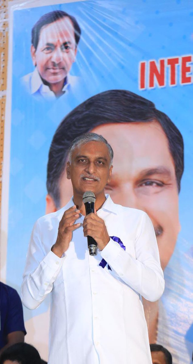 Minister Harish Rao along with Ministers Errabelli Dayakar Rao,Srinivas Goud,Satyavathi Rathod,MP Kotha Prabhakar Reddy,MLA Kranti Kiran,attends International Dalit Journalist Network event at Siddipet.Emphasizing Ambedkar's vision,journalist's role,tsgovt transformative programs