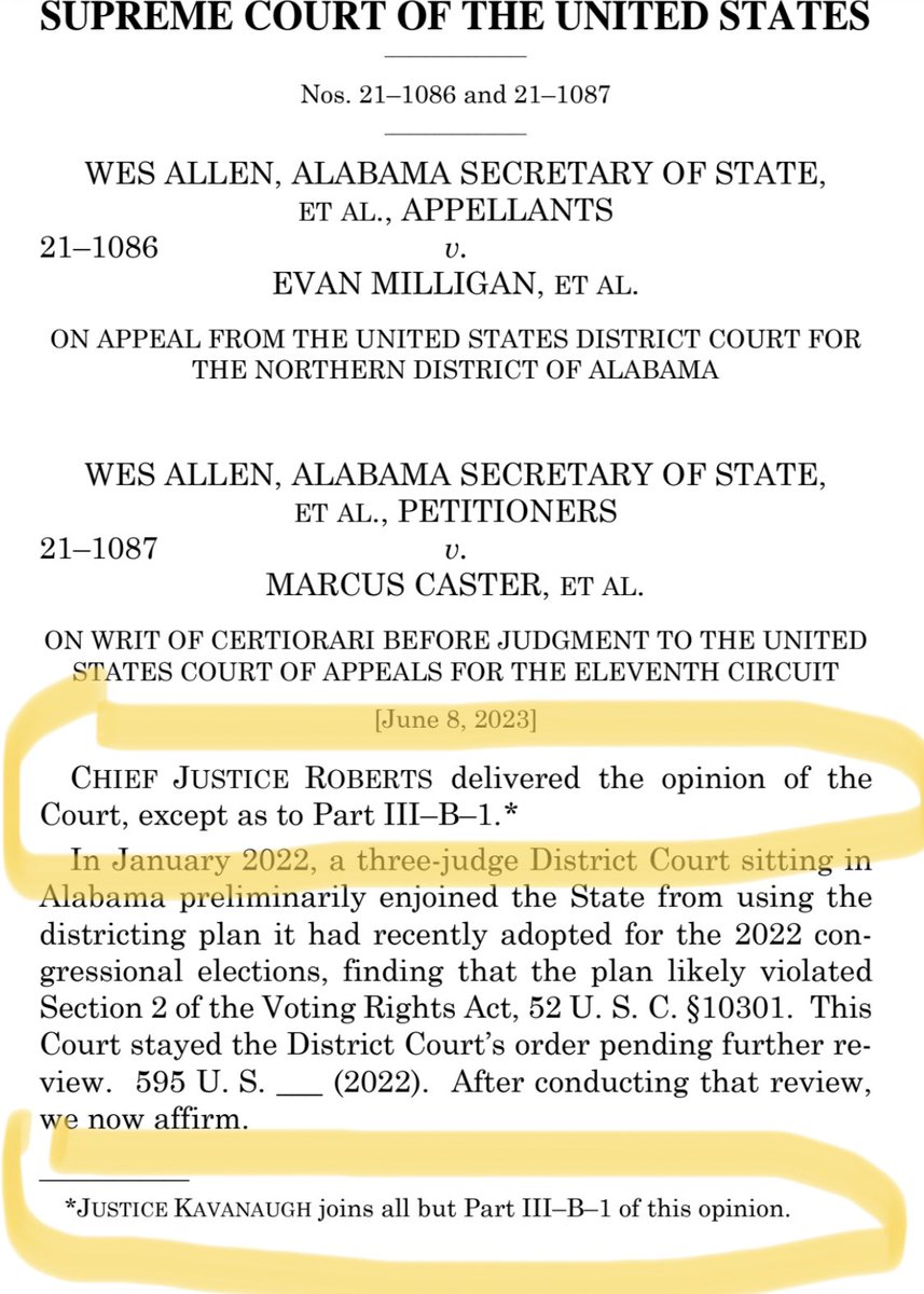 10. "We're just a vote away," warns <a href="/gwlaw/">GW Law</a> Prof. <a href="/SpencerOverton/">Prof Spencer Overton</a>, pointing to Roberts and Kavanaugh not joining a part of the majority opinion that talks about how much of a role race should play in the redistricting process