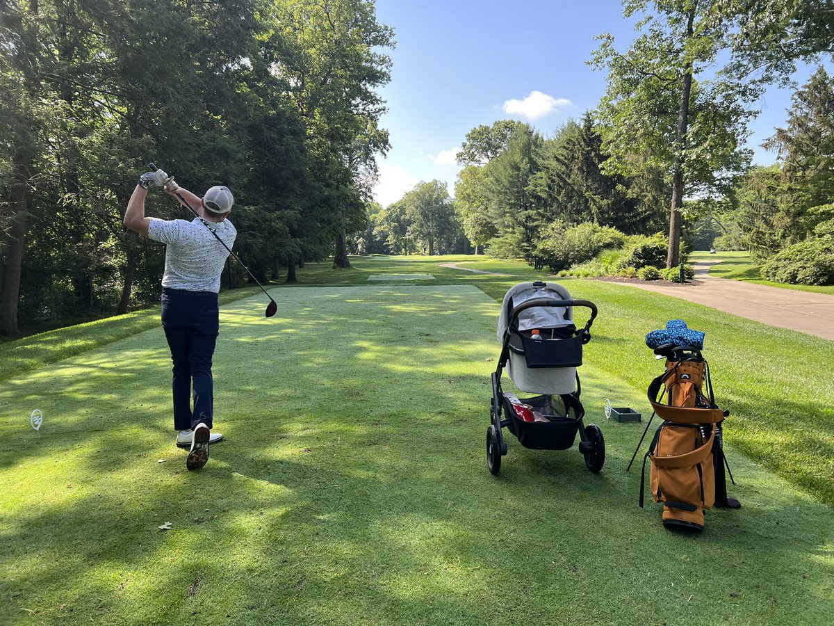 Connor_J_Hughes's tweet image. Them: You better get your golf in now. You’ll never play when the baby comes.
Me: You’re probably right. Unless …