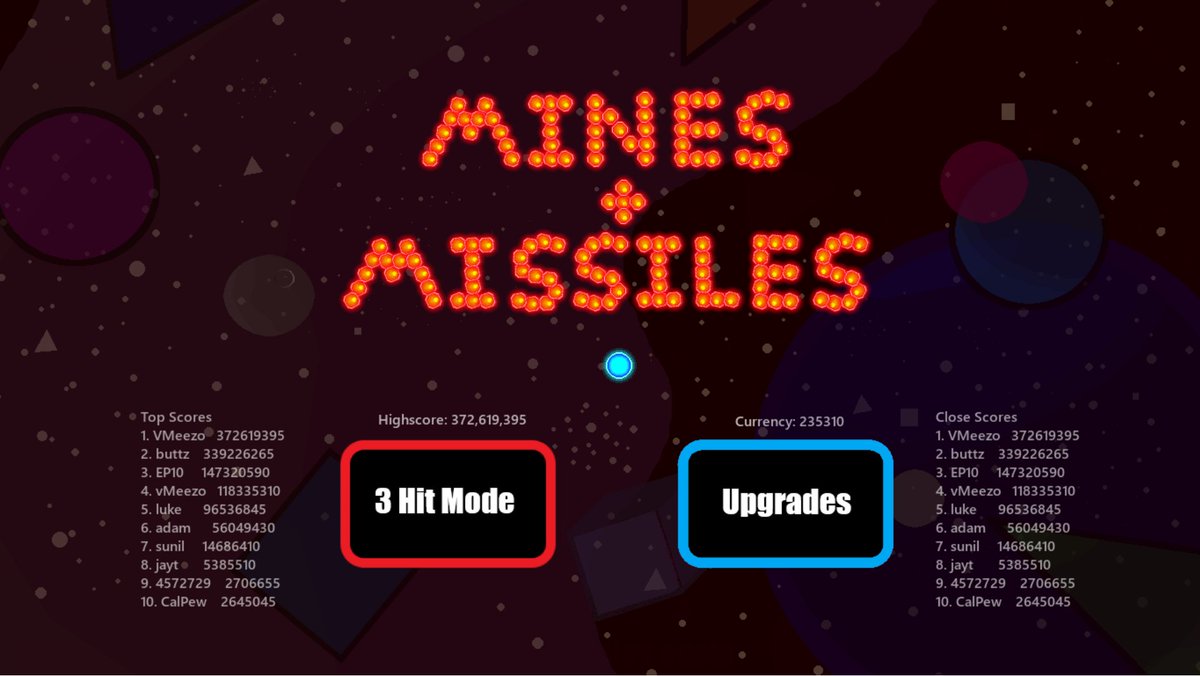 Hey, @butterboygames I like your recent update for Mines and Missiles.  Did you make it easier?  Or did I just get better?

I feel confident that I'll maintain the current top score for a bit.

butterboygames.itch.io/mines-and-miss…

#IndieDevs, #Indigames, #bullethell, #Itchio