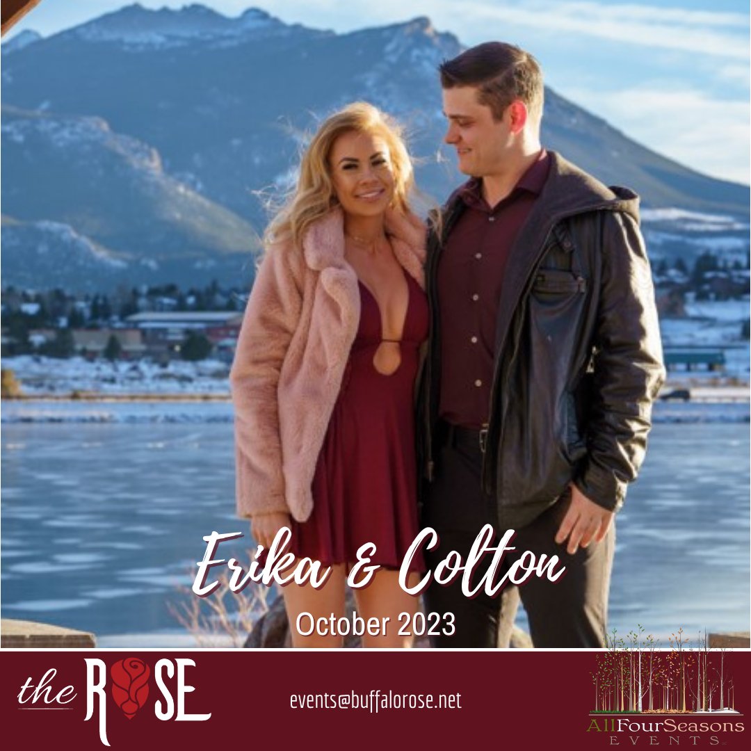 Erika and Colton will host both their ceremony and reception at #TheRoseVenue in downtown Golden in October 2023.

#AllFourSeasonsEvents #GettingMarried #BrideToBe2023 #ColoradoWeddingCeremony #ColoradoWeddingVenue