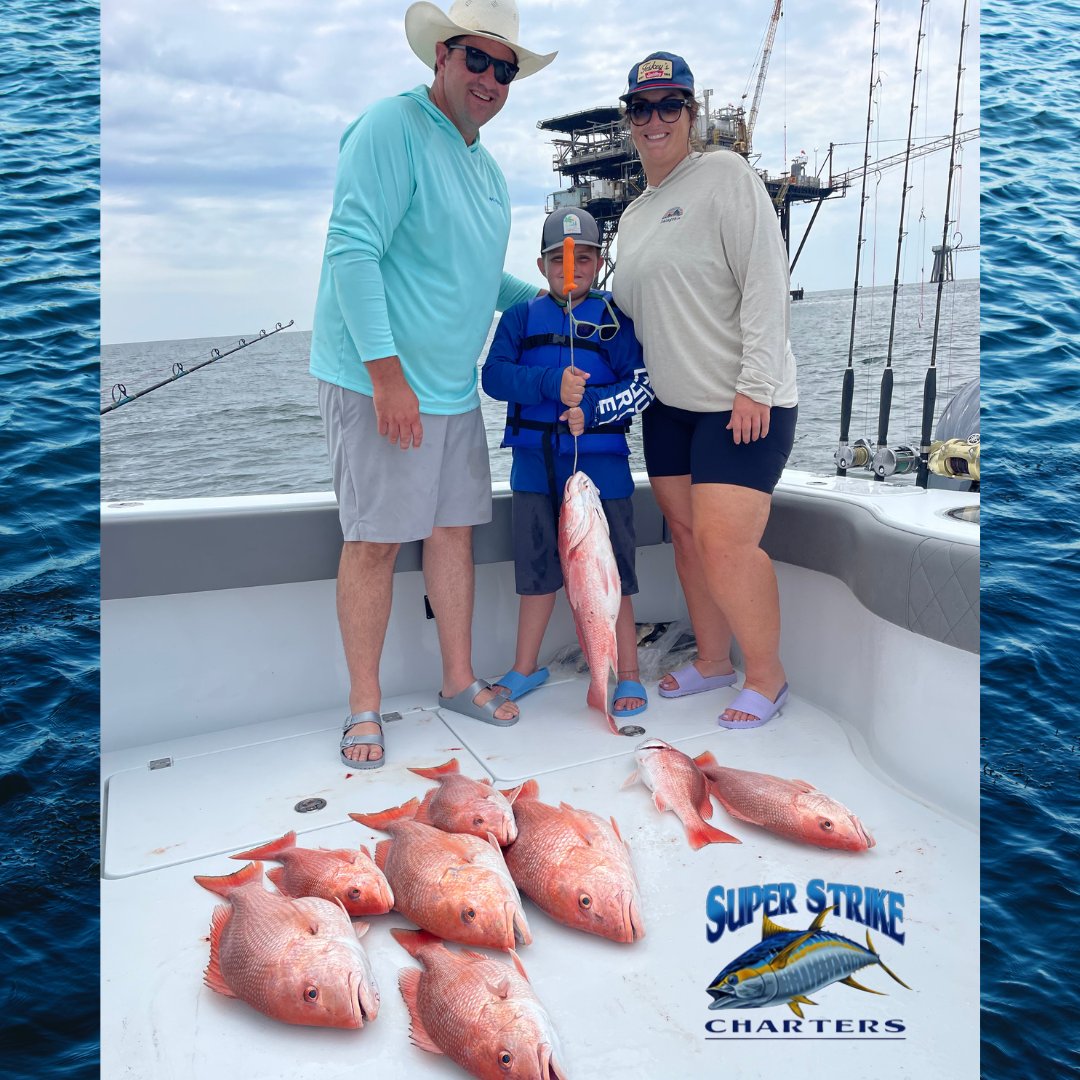 Think that red snapper season is slowing down? Not even close! The Poston crew from #Texas brought in some huge #redsnapper with Captain Bob!

#fishing #Louisiana #Louisianafishing #gulfcoast #saltwaterfishing #fishingcharter #summer #fish #superstrike #superstrikefishingcharter