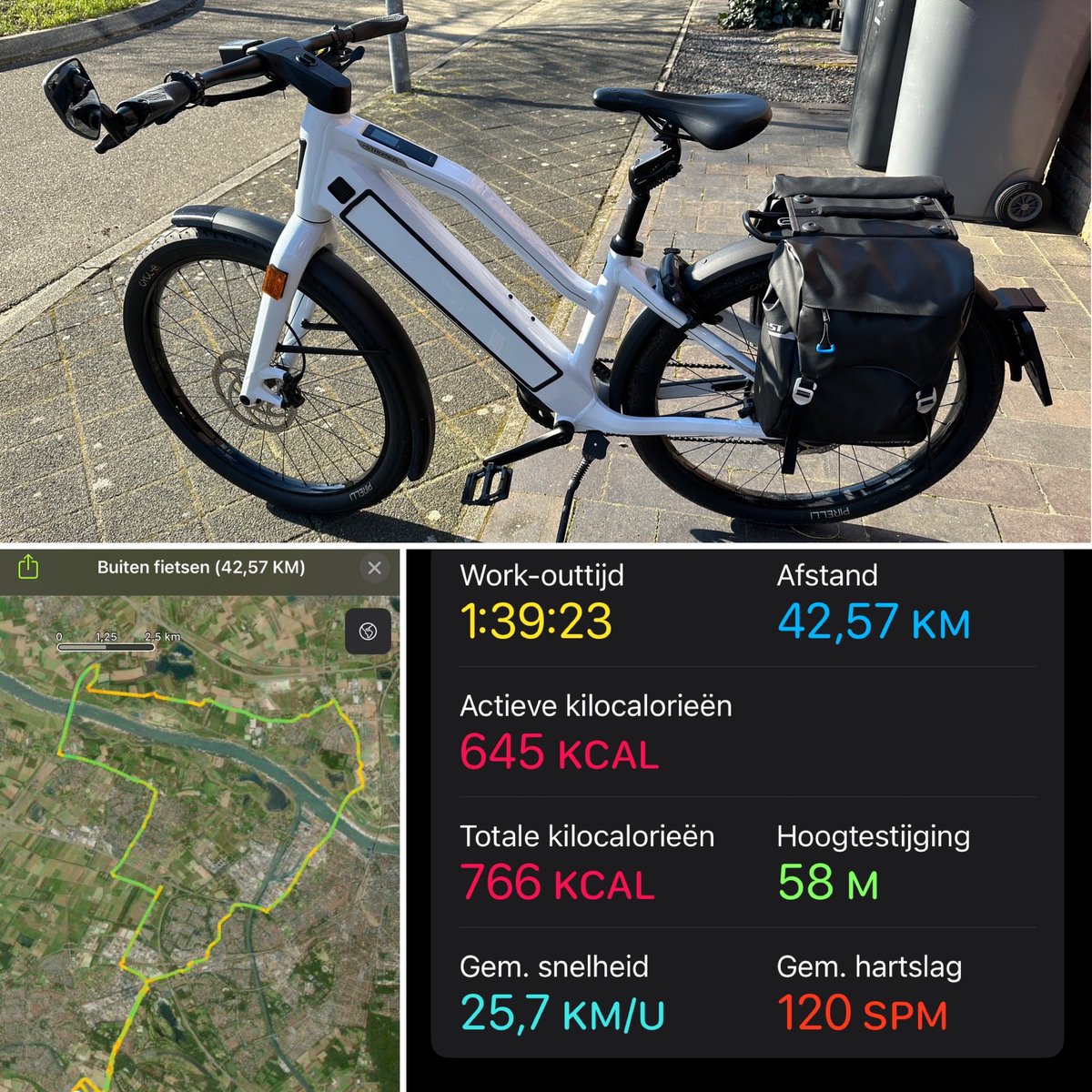 mariskArt's tweet photo. Even getest vanmiddag……het was best hot. Maar: overleefd. #stromerST3 #speedpedelec #fietstochtje #plofkop https://t.co/rSr5lwhaPo