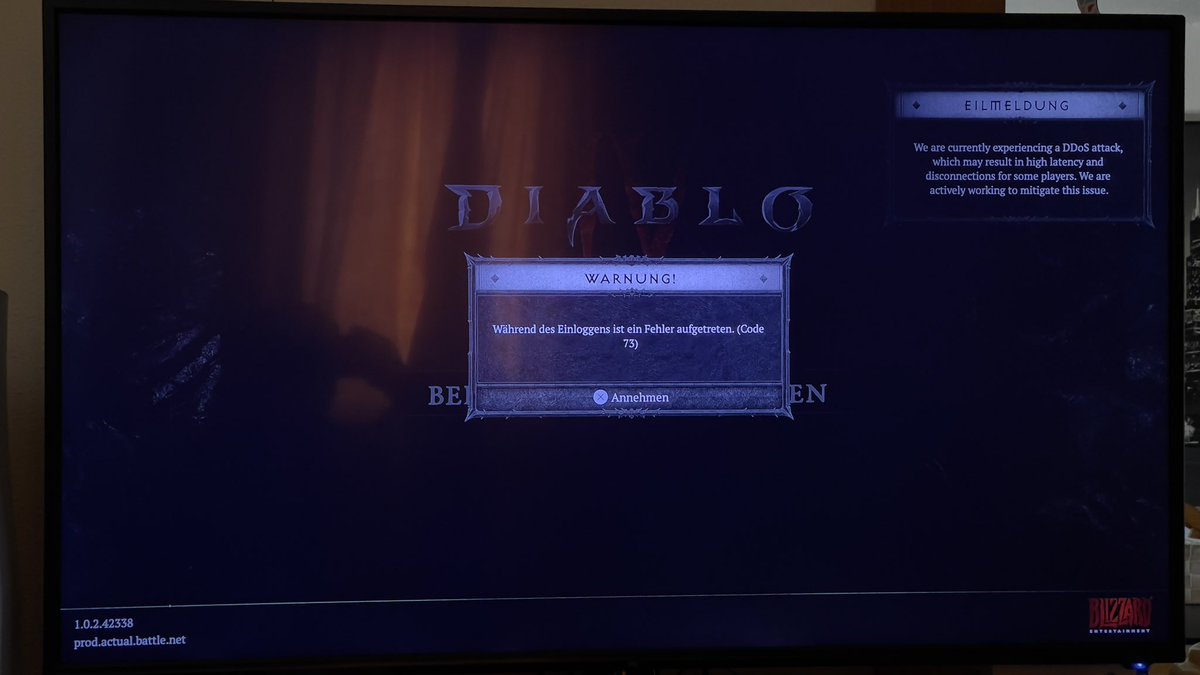 Now its a DDoS attack -.-  #DiabloIV