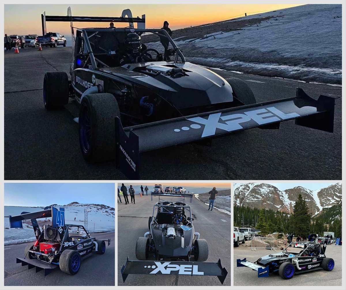 Exomotive's tweet photo. Pikes Peak time! Good luck to the Apex Auto Works team and driver Andrei Mitrasca as they attack America’s Mountain today in the LS7-powered Apexocet! 🏎️🇺🇸 #Exocet #ppihc https://t.co/EfNRfqgSHD