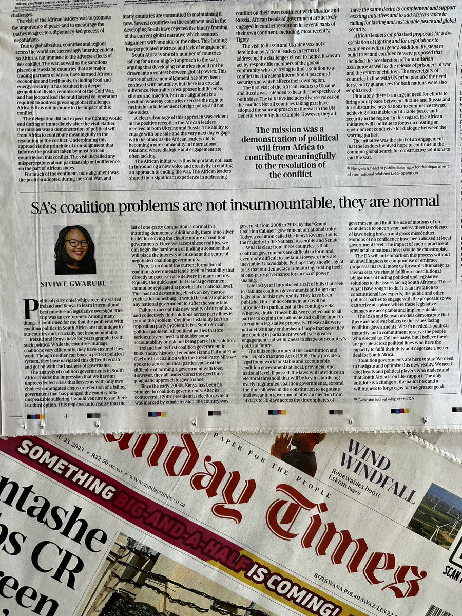 Siviwe_G's tweet photo. I penned a piece in today’s @SundayTimesZA about the lessons RSA can learn from other countries and how they’ve navigated coalition governments. 

The problems we are facing aren’t insurmountable; but they are going to require political maturity &amp; a legal framework to work well. https://t.co/xpY7nbf0oQ