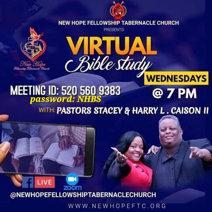 Join us today at 2pm via Facebook Live 

#NewHopeFTC 
#PastorStacey 
#CharlotteNC