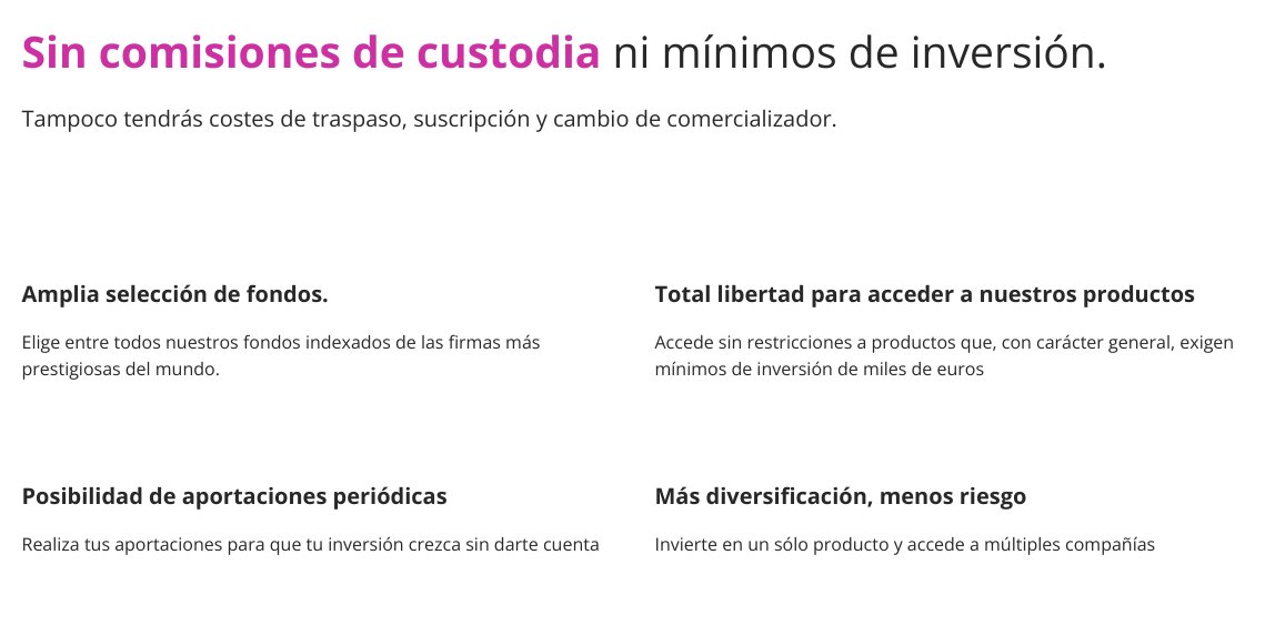 indexadosinver1's tweet photo. Fondos Indexados sin comisiones de custodia (Vanguard, iShares y Amundi)✅
Sin mínimo de inversión aquí 👉 https://t.co/eZLR5RPQSB
#indexados #myinvestor #sincomision #inversion #ahorro https://t.co/3jcMihKfMI