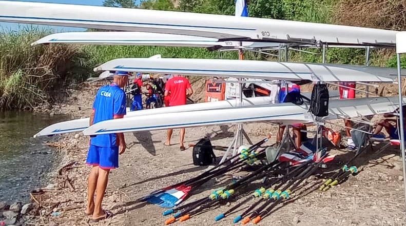 Presencia de #Cuba en el remo de los JCC de #SanSalvador2023. #MasRetosMasCompromiso