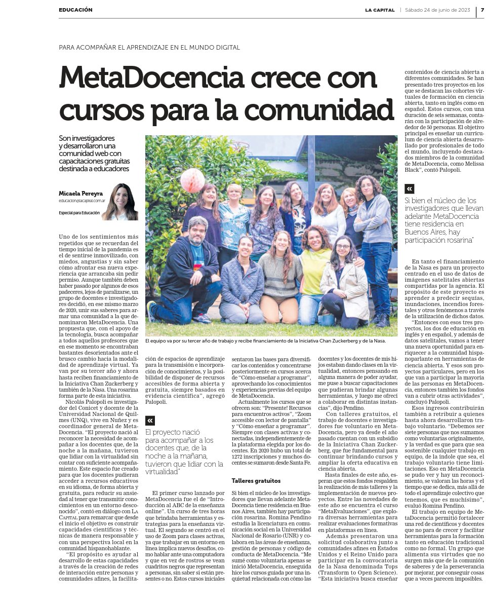 _lacion_'s tweet image. ✨ Fin de semana de lindas notas sobre @metadocencia❣️

Miren qué linda la nota que les hizo a @NPalopoli y @Romipendinok @MicaelaVPereyra para @lacapital 👇🏽