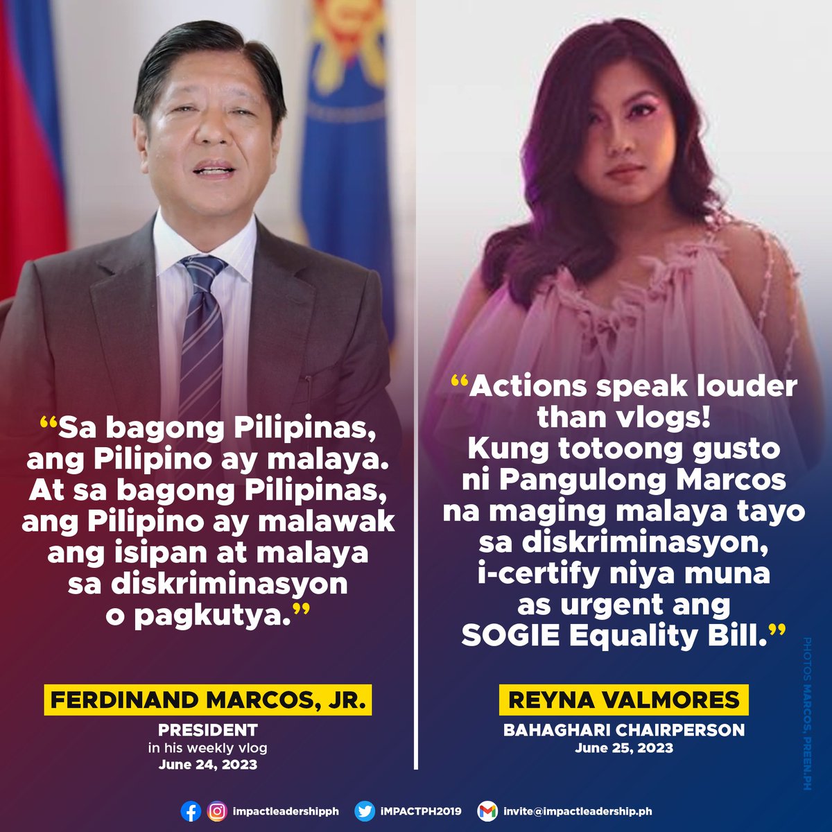 'ACTIONS SPEAK LOUDER THAN VLOGS!' ✊🏳️‍🌈

Bahaghari Chairperson Reyna Valmores slams Ferdinand Marcos, Jr.'s 'motherhood' Pride statement. #SOGIEEqualityNow

m.facebook.com/story.php?stor…